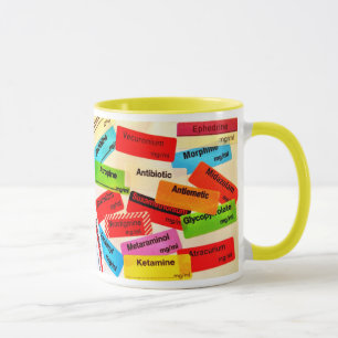 COLOURFUL MUG DRUG LABELS