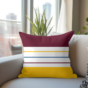 Colourful Mulberry Amber Stripes Throw Pillow