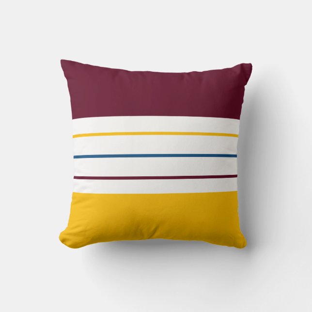 Colourful Mulberry Amber Stripes Throw Pillow (Front)