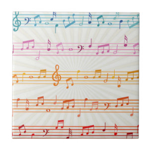 Colourful Multi colour Music note Musician   Tile