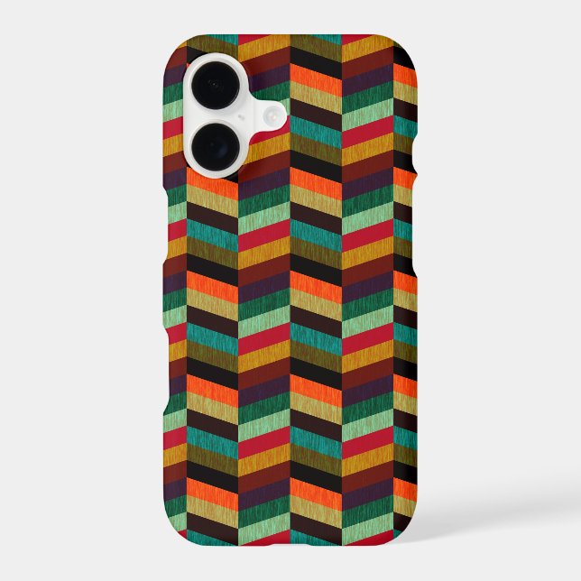 Colourful Multi-Coloured Herringbone Pattern (Back)