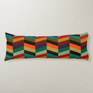 Colourful Multi-Coloured Herringbone Style Pattern Body Pillow
