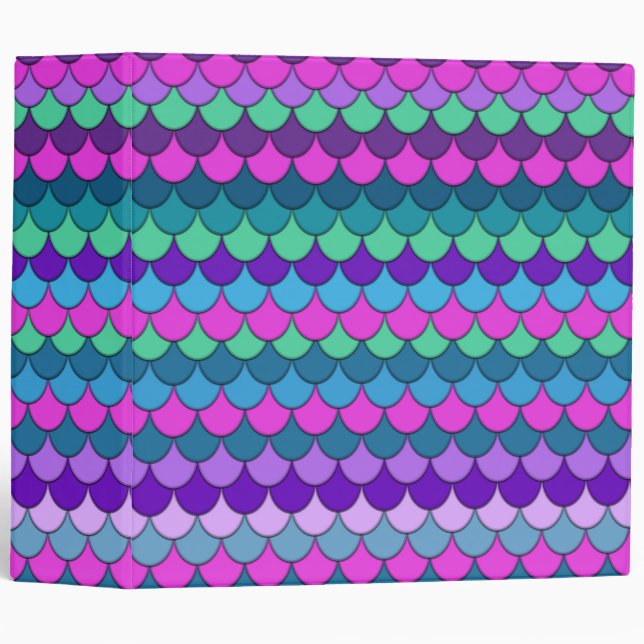 Colourful Multi-Coloured Mermaid Binder (Front/Spine)