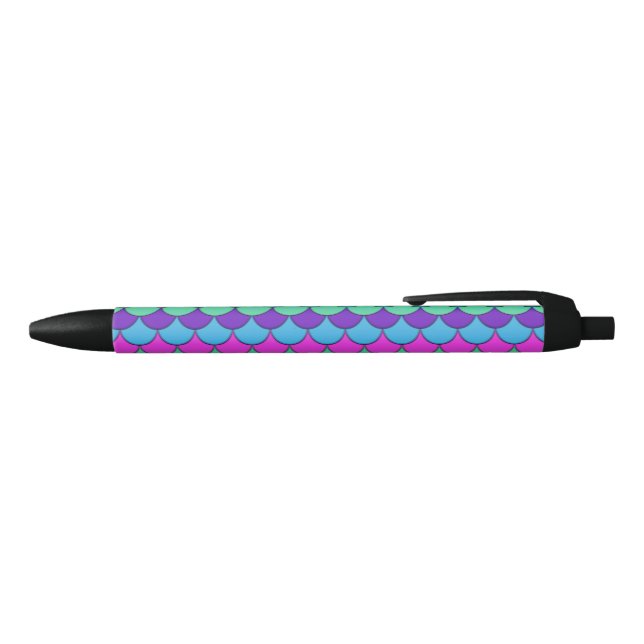 Colourful Multi-Coloured Mermaid Black Ink Pen (Top)