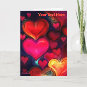 Colourful Multi Hearts Valentine Holiday Card