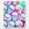Colourful multi skull pattern in pink and blue.