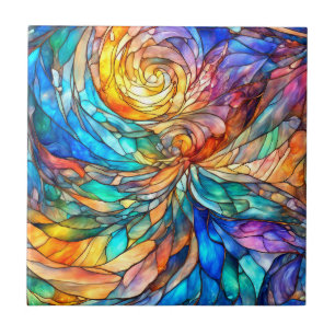 Colourful multicolor Abstract 75 twist Tile
