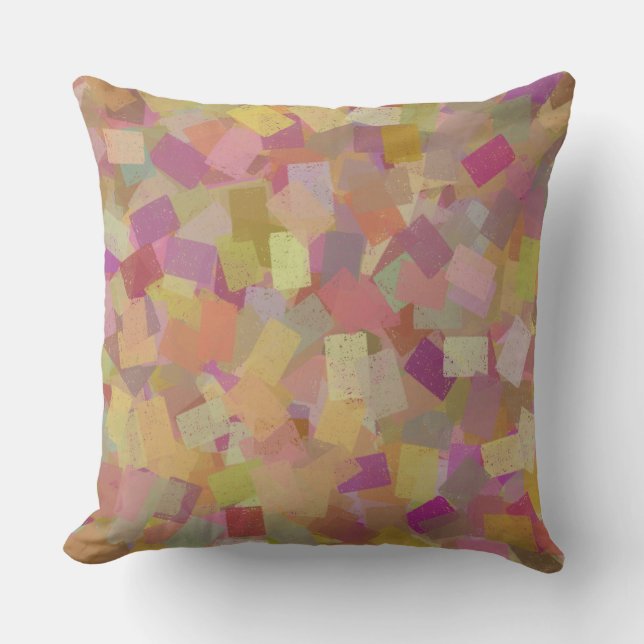 Colourful Multicolor Cubism Abstract Pattern Throw Pillow (Front)