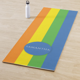 Colourful Multicolor Modern Personalized Name Yoga Mat