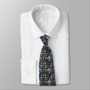 Colourful Multicolor Music Note Tie