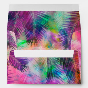 Colourful Multicolor Tropical Palm Leaves Envelope