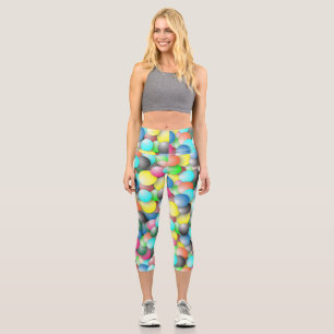 Colourful Multicolored Balloons Banner Capri Leggings