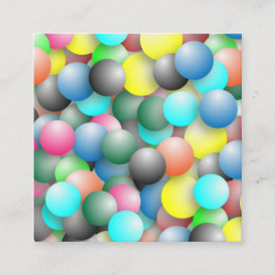 Colourful Multicolored Balloons Pattern Square Business Card
