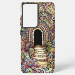 Colourful Multicolored Cave Doodle Design Samsung Galaxy Case