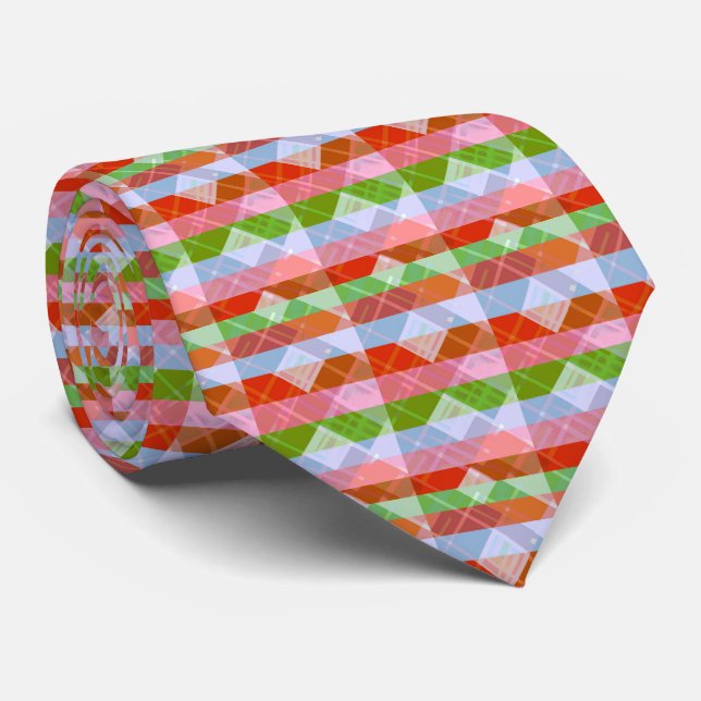 Colourful Multicolored Cheerful Striped  Tie (Rolled)