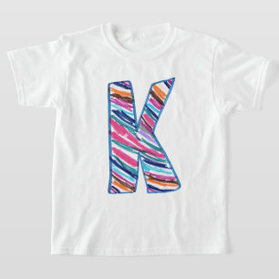 Colourful Multicolored Letter K as in Kay T-Shirt