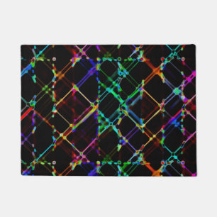 Colourful Multicolored Neon Lines Doormat