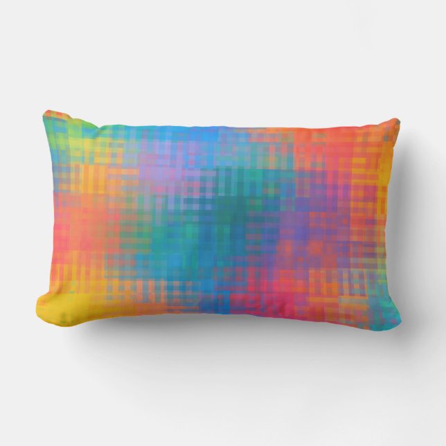 Colourful Multicolored Pattern Lumbar Pillow (Front)