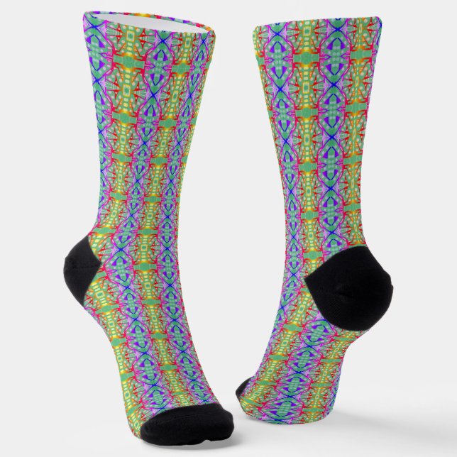 Colourful Multicolored Pattern  Socks (Angled)