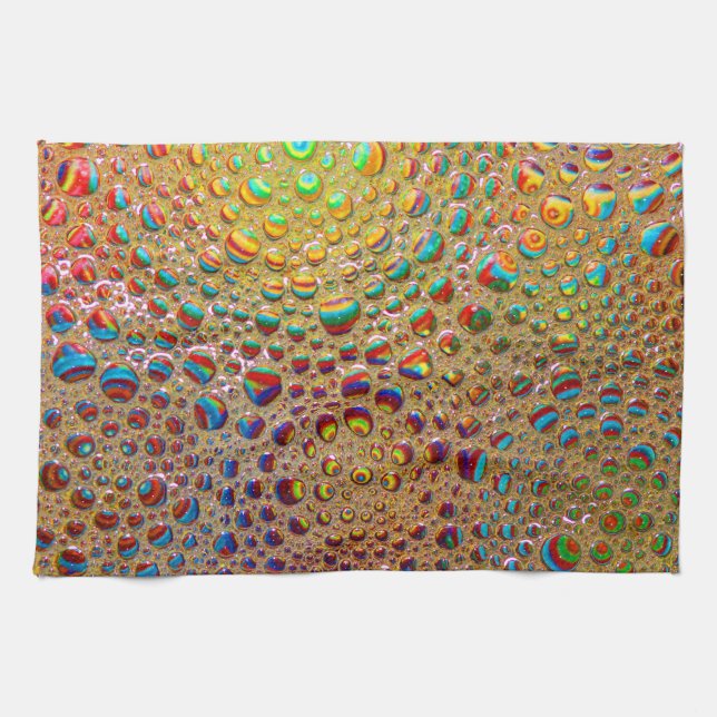 Colourful Multicolored Soap Bubbles Art Kitchen Towel (Horizontal)