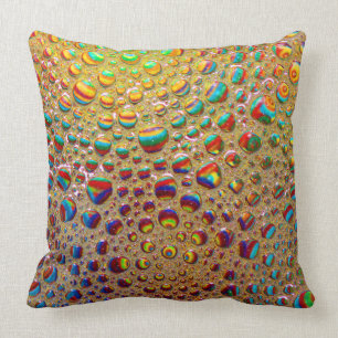 Colourful Multicolored Soap Bubbles Art Throw Pillow