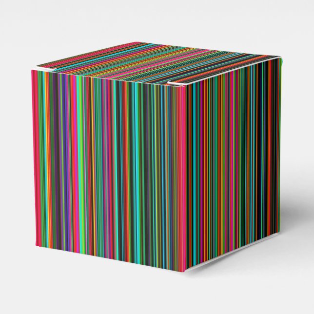 Colourful Multicolored Striped Pattern Favor Box (Front Side)
