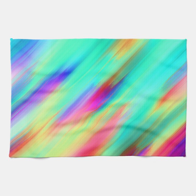 Colourful Multicoloured Abstract Pattern Kitchen Towel (Horizontal)