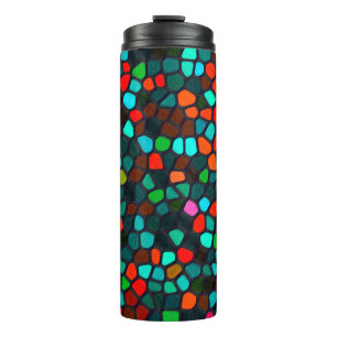 Colourful Multicoloured Mosaic Pattern Thermal Tumbler