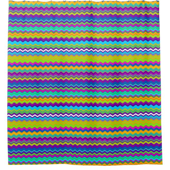 Colourful Multicoloured Wavy Line Pattern (Front)