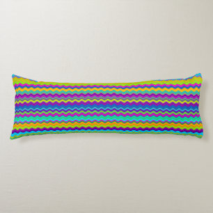 Colourful Multicoloured Wavy Line Pattern Body Pillow