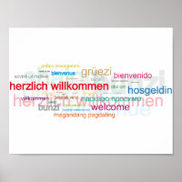 Colourful Multiple Language Welcome