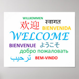 Colourful Multiple Language Welcome Poster