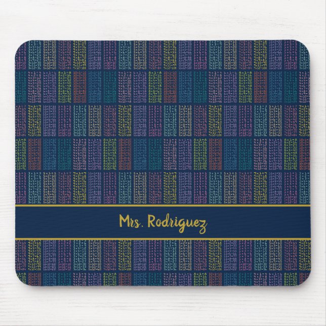 Colourful Multiplication Tables Pattern Mouse Pad (Front)