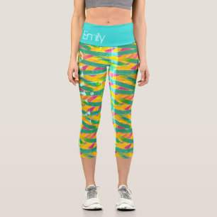 Colourful Mummy Wrap seamless design Personalized  Capri Leggings