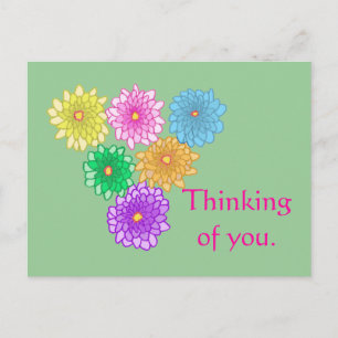 Colourful Mums Thinking of you Postcards