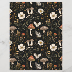 colourful mushroom fall pattern scrapbook paper