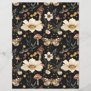 colourful mushroom fall pattern scrapbook paper