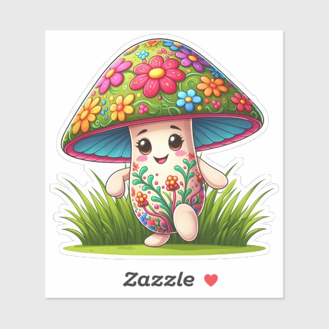 Colourful Mushroom in a Lush Garden (Sheet)