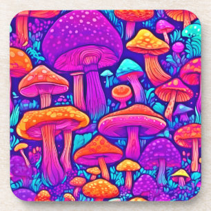 Colourful Mushroom Pattern Coaster