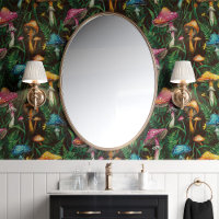 Colourful Mushrooms and Ferns