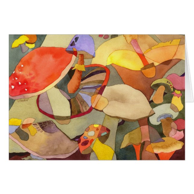 Colourful Mushrooms: Blank Card (Front Horizontal)