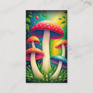 colourful mushrooms business card
