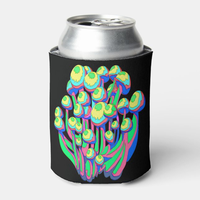 Colourful Mushrooms Can Cooler (Can Front)