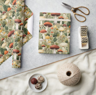 Colourful mushrooms - wrapping paper