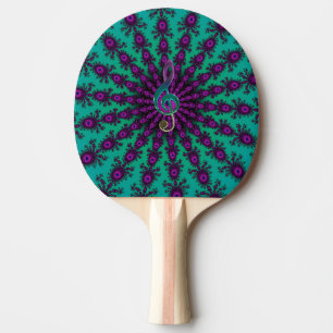 Colourful Music Clef on Star Fractal Ping Pong Paddle