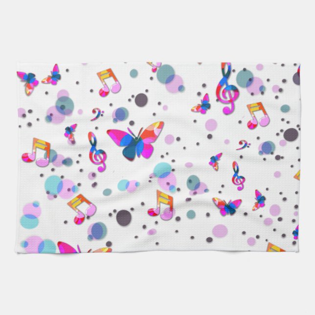 Colourful Music Design Kitchen Towel (Horizontal)