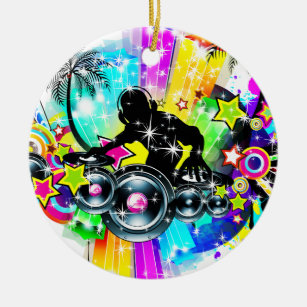 Colourful Music DJ Ceramic Ornament