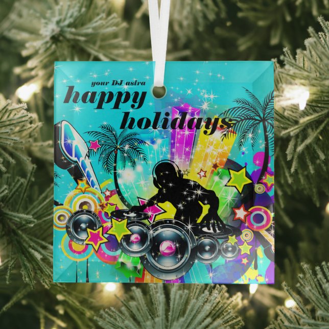 Colourful Music DJ Glass Ornament (Insitu)