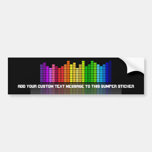 Colourful Music Equalizer w/Reflection, Cool Techn Bumper Sticker