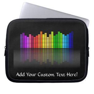 Colourful Music Equalizer w/Reflection, Cool Techn Laptop Sleeve